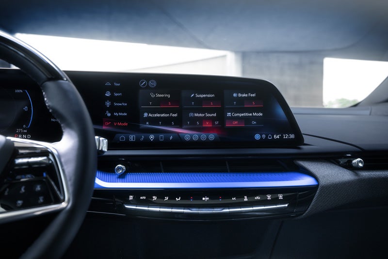 The 2026 OPTIQ-V Display Screen Displaying the V-Mode Settings | Ryan Cadillac in Buffalo MN